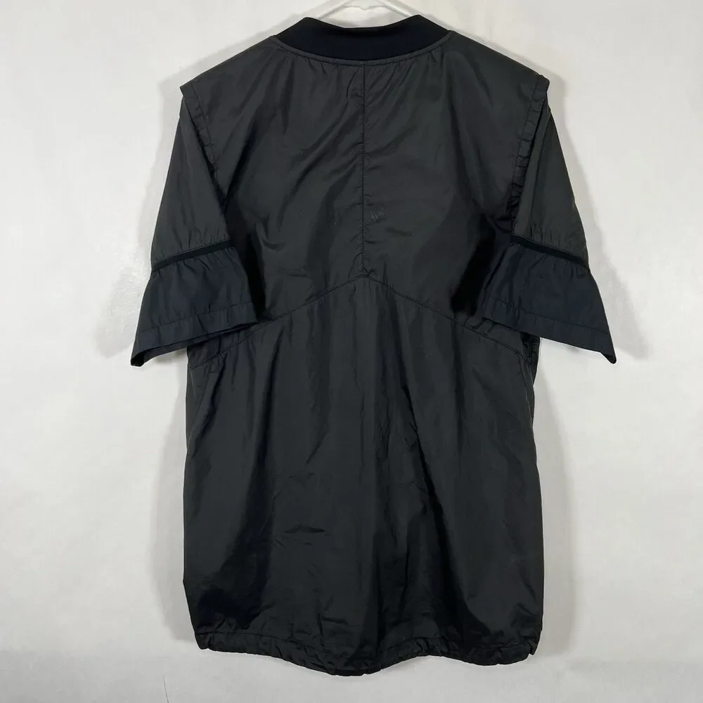 Nike Short Sleeve 1/4 Zip Woven Coaches Jacket Mens Size Small Black Windbreaker